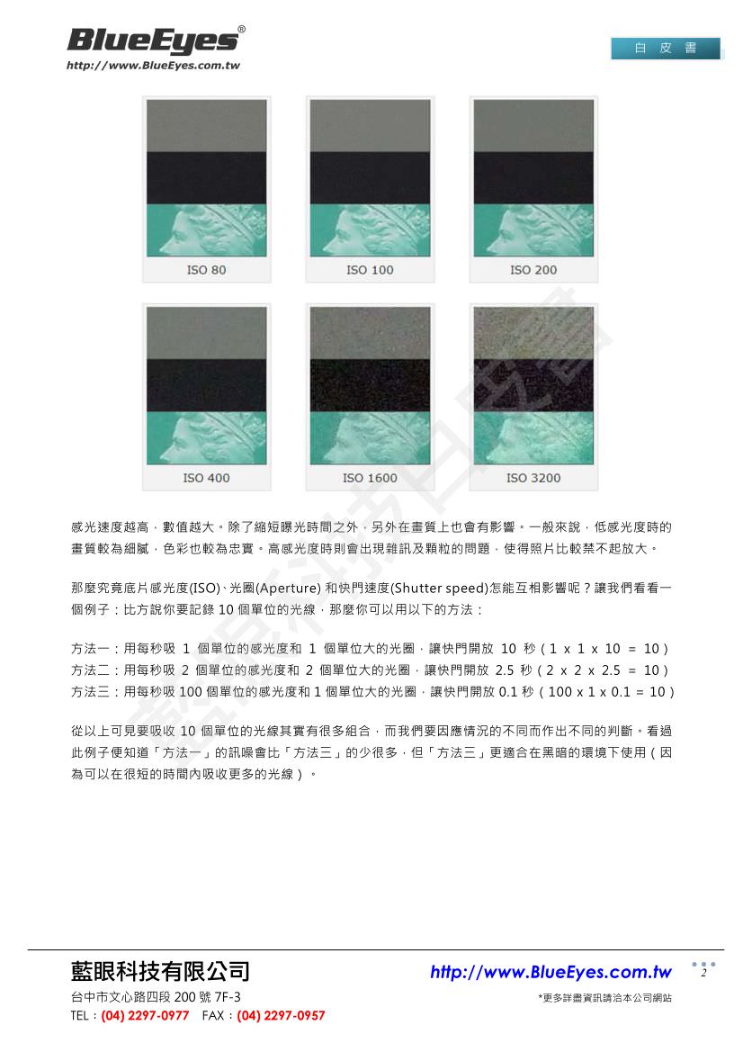 攝影機常用參數說明與實際用途
